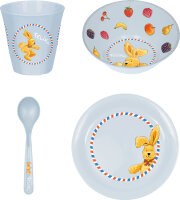 Baby Geschirrset Felix 30 Jahre – Kinder Geschirr Set BPA frei Teller Schale Becher Löffel Geschenkset