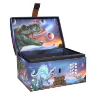 Dino World Schatztruhe mit Code, Sound und Licht