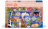 Puzzle 200 Teile - Katzen im Regal