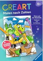 CreArt Malen nach Zahlen ab 5, Zauberpapier: Dinos auf...