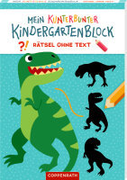 Mein kunterbunter Kindergartenblock: Rätsel ohne Text - Dinosaurier