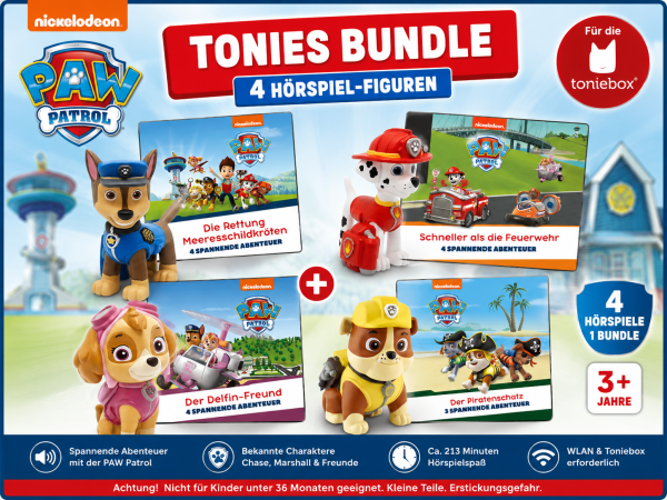 Tonies Bundle PAW Patrol 4er Set Hörspiel Figuren Toniebox