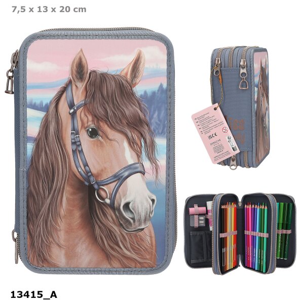 Miss Melody 3 Fach Federtasche mit 3 D Effekt