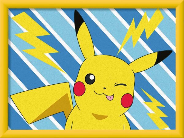 CreArt Freches Pikachu - Malen nach Zahlen für Kinder ab 9 Jahren