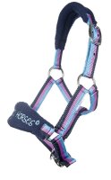 Halfter Shetty gepolstert Funny Horses HKM dunkelblau pink Mini Shetty Halfter
