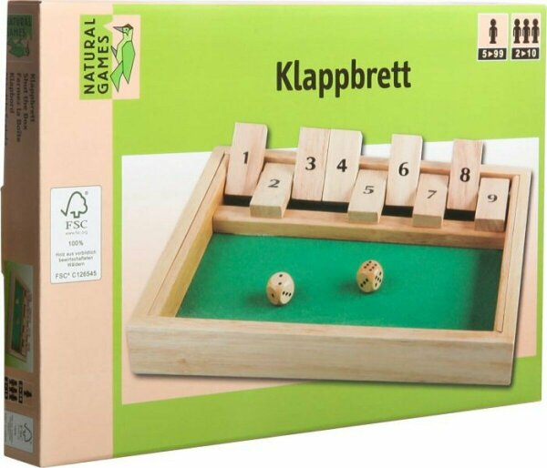 Natural Games Klappbrett, Brettspiel, 3-teilig