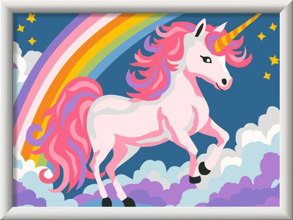 CreArt Pinkes Einhorn - Malen nach Zahlen für Kinder ab 9 Jahren