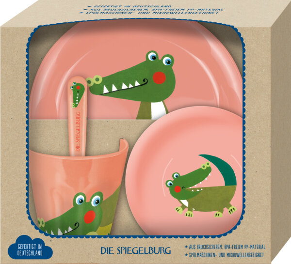Geschirr Geschenkset Krokodil - Freche Rasselbande