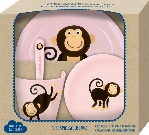Geschirr Geschenkset Affe - Freche Rasselbande