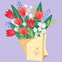 CreArt Tulpenstrauß - Malen nach Zahlen für Erwachsene