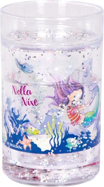 Glitzerbecher Nella Nixe Kinderbecher Trinkbecher Glitzer