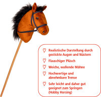 Steckenpferd Dusty Pferdefreunde Hobby Horsing Pferd 105cm Holzpferd Kinder