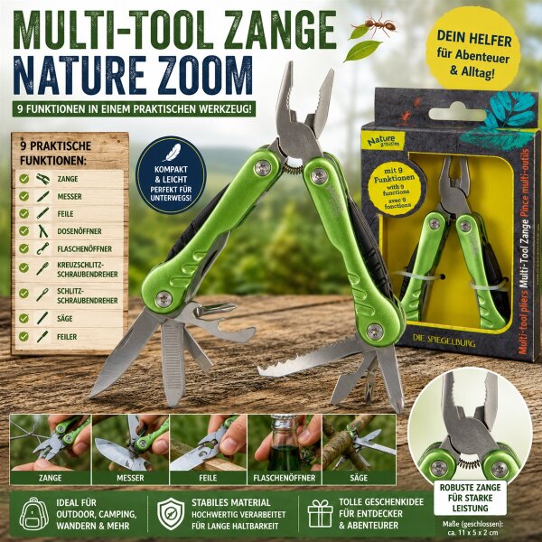 Multi Tool Zange Nature Zoom 9 Funktionen Outdoor Werkzeug Taschenwerkzeug