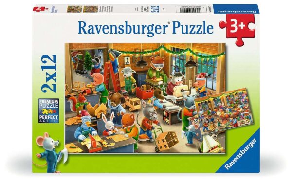 Kinderpuzzle ab 3 Jahren - Weihnachtswerkstatt - 12 Teile