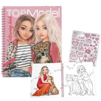 TOPModel Malbuch Leoheart Kinder Ausmalbuch mit Stickern Leopard Mädchen