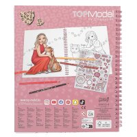 TOPModel Malbuch Leoheart Kinder Ausmalbuch mit Stickern Leopard Mädchen
