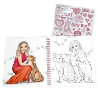 TOPModel Malbuch Leoheart Kinder Ausmalbuch mit Stickern Leopard Mädchen