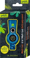 Kinder Multi Tool 6in1 Outdoor Kompass Lupe LED Pfeife Thermometer