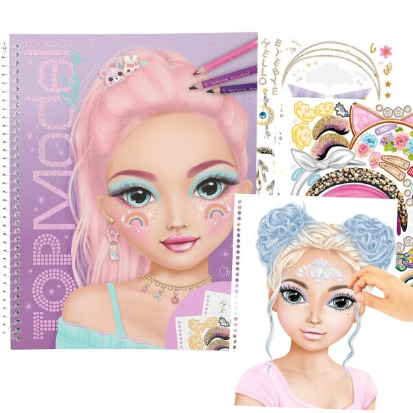TOPModel Make Up Malbuch Kreativbuch mit Stickern