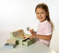 SpielMaus Küche Holz Registrierkasse mit Zubehör