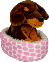 Dackel Watson im Korb - Lustige Tierparade