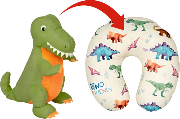 Dino Nackenkissen Dino Friends Reisekissen Kinder Kuschelkissen