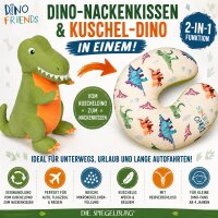 Dino Nackenkissen Dino Friends Reisekissen Kuscheltier Dinosaurier Kissen