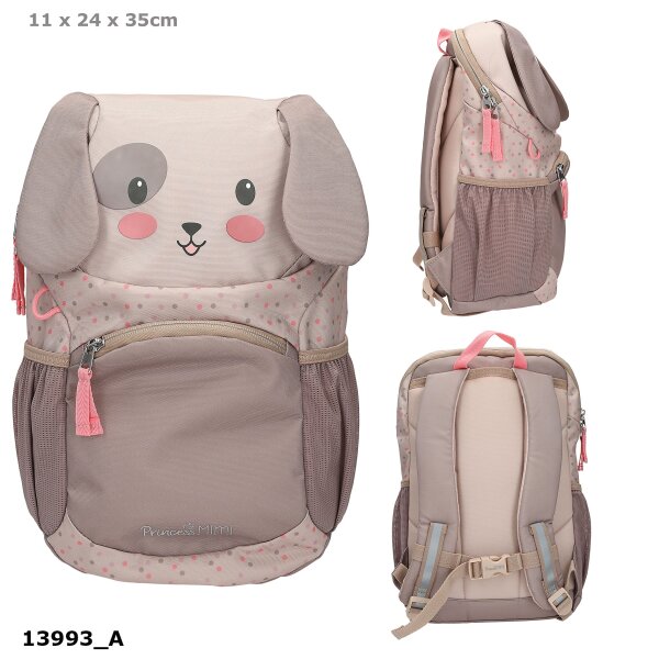 Rucksack Kinder Princess Mimi Hund Ergonomisch 35 cm Braun-Beige