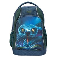 Schulrucksack Kinder Adventure World Schlange 40 cm Blau Grün
