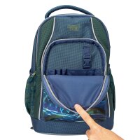 Schulrucksack Kinder Adventure World Schlange 40 cm Blau Grün