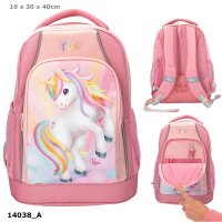 Ylvi Schulrucksack SUGAR POP Einhorn Rosa Glitzer Mädchen Neu