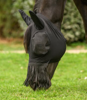 Fliegenmaske Puck mit Nasenfransen WB, schwarz