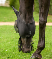 Fliegenmaske Puck mit Nasenfransen WB, schwarz
