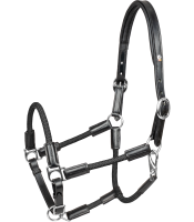 Waldhausen X-Line Lederhalfter Nevada Schwarz/Silber VB – Lederhalfter Vollblut