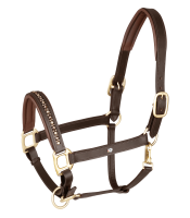 Waldhausen X-Line Lederhalfter Crystal Braun/Gold WB – Lederhalfter Warmblut