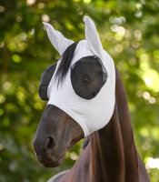 Waldhausen Fliegenmaske Puck Breath VB Silbergrau – atmungsaktiv, UV-Schutz, elastisch, Reißverschluss, Fliegenschutz Pferd