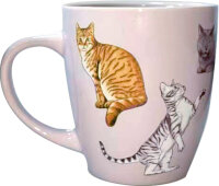 Porzellan Tasse Katzen I love cats – Kaffeetasse Geschenk Katzenliebhaber