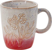 Porzellan Tasse Blume rot LandLust – Kaffeetasse Handgefertigt Landhausstil