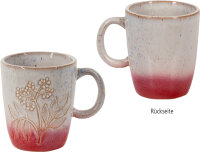 Porzellan Tasse Blume rot LandLust – Kaffeetasse Handgefertigt Landhausstil