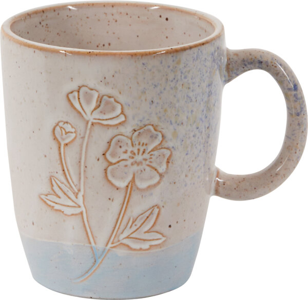 Porzellan Tasse Blume blau LandLust – Kaffeetasse Handgefertigt Landhausstil