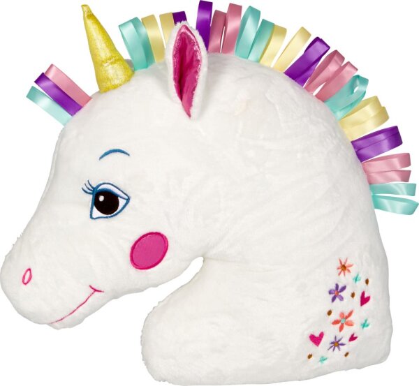 Prinzessin Lillifee Einhorn Kissen 40 cm Plüsch Satinbandmähne Kuschelkissen
