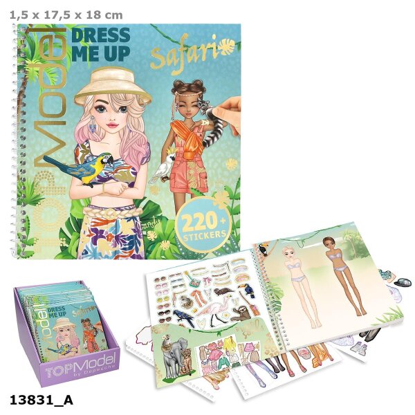 TOPModel Dress Me Up Stickerbuch Safari – Kreativbuch mit Stickern