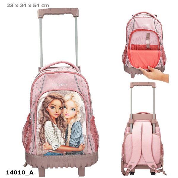 TOPModel Schulrucksack Trolley DOTS – Kinder Rucksack mit Rollen