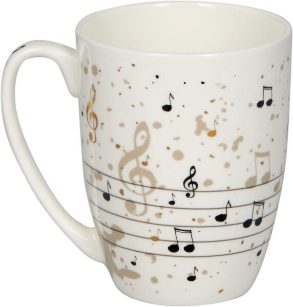 Porzellan-Tasse Noten All about music – Musik Tasse mit Gold