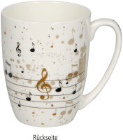 Porzellan-Tasse Noten All about music – Musik Tasse mit Gold