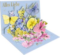 Pop Up Grußkarte Blumen für dich Bastin GartenLiebe 3D Karte edel
