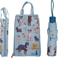 Taschenschirm I Love Dogs Duo Bag Hundemotiv faltbar Damen Regenschirm kompakt