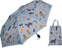 Taschenschirm Duo Bag I Love Dogs Schirm mit Tragetasche Hunde Motiv