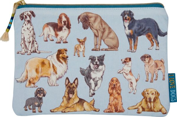 Allzwecktäschchen I Love Dogs Hundemotiv kleine Kosmetiktasche Make Up Tasche