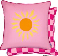 Kissen I Love Summer Karo 45x45 cm Dekokissen Sofa Sonnenmotiv Sommer